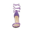 thumbnail image 6 of BLISSFUL STEP Lace Up Open Toe Stiletto Heeled Sandals for Women Taro Purple 6, 6 of 7