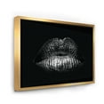 thumbnail image 3 of Designart 'Sexy Golden Metallized Woman Lips I' Modern Framed Canvas Wall Art Print, 3 of 5
