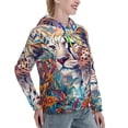 thumbnail image 2 of Yiaed Vibrant Leopard In Flowers Print Womens Casual Hoodies Crew Neck Long Sleeve Sweatshirts With Pocket Pullover Tops Women's Hooded Sweatshirt-Large, 2 of 5