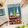 thumbnail image 4 of Lantern Press 1000 Piece Jigsaw Puzzle, Boston, Massachusetts, Woodblock, 4 of 5