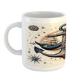 thumbnail image 2 of Ambesonne Nautical Ceramic Coffee Mug, Mandala Astronomy Marine, 11 oz, Dark Teal Redwood Ivory, 2 of 4