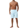 thumbnail image 2 of INSPIRAR CHIC Pantalones Cortos de Baño a Rayas de Verano para Hombre con Cintura Ajustable 34 Azul Claro, 2 of 6