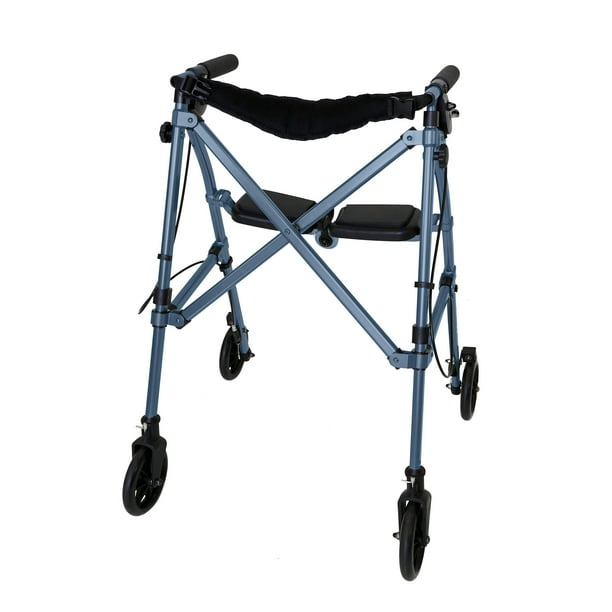 Able Life Space Saver Rollator, Lightweight 4 Wheel Travel Walker