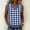 Navy, variant on Sleeveless Buffalo Plaid V Neck Tank Top Summer Color Block Casual Knit Vest Pullover Shirt for Women