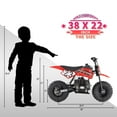 thumbnail image 6 of HOVERHEART Mini Kid Dirt Bike, Motorcycle Dimensions 38''L x 22''W x 26''H, 50 CC 2-Stroke Dirt Bike With Off-Road Tire, W/ EPA Approved Gas Powered Engine for Kids over Age 8 (Model: DB02), 6 of 10