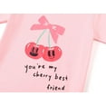 thumbnail image 3 of Topgal Cotton Kids Pajamas Long Sleeves Pant Sung Fit Sleepwear for Little Girls Cute Pink Cherry 2 PC PJ Set Size 8, 3 of 7
