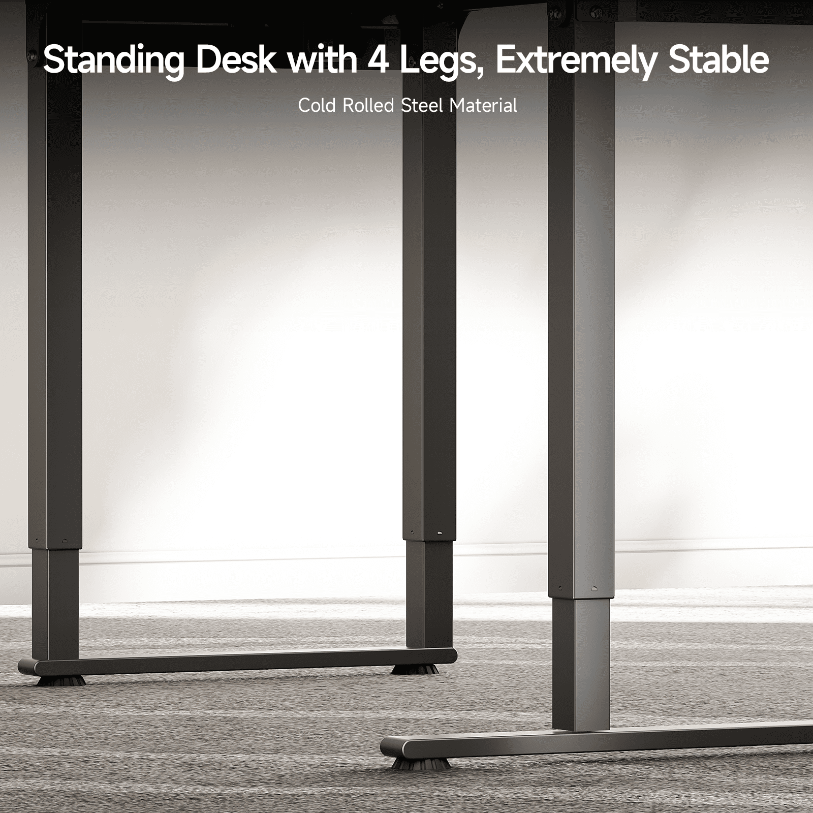 71x43 Inches L Shaped Standing Desk,  Electric L Stand Up Desk with 4 Legs, Adjustable Height from 28-46 Inches for Home and Office, Black