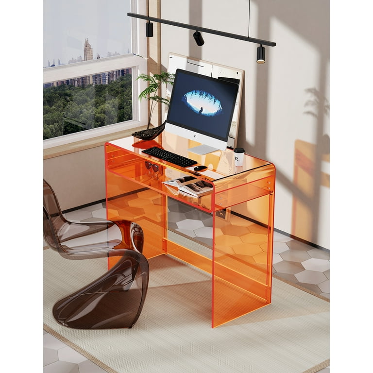 Perspex computer desk discount