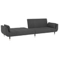 thumbnail image 5 of vidaXL 2-Seater Sofa Bed with Two Pillows Dark Grey Velvet, 5 of 5