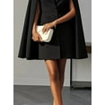 thumbnail image 3 of Zukuco Women's Elegant Cape Blazer Dress - V-Neck Double Breasted Jacket with Split Sleeves & Structured Shoulders, M, 3 of 4