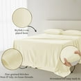 thumbnail image 4 of Amay Premium Organic Cotton Flat Sheet, 500 Thread Count Luxury Top Sheet, Cooling & Durable Bedding Sheets, Texas King, Ivory(110" x 125") 1 Piece, 4 of 7
