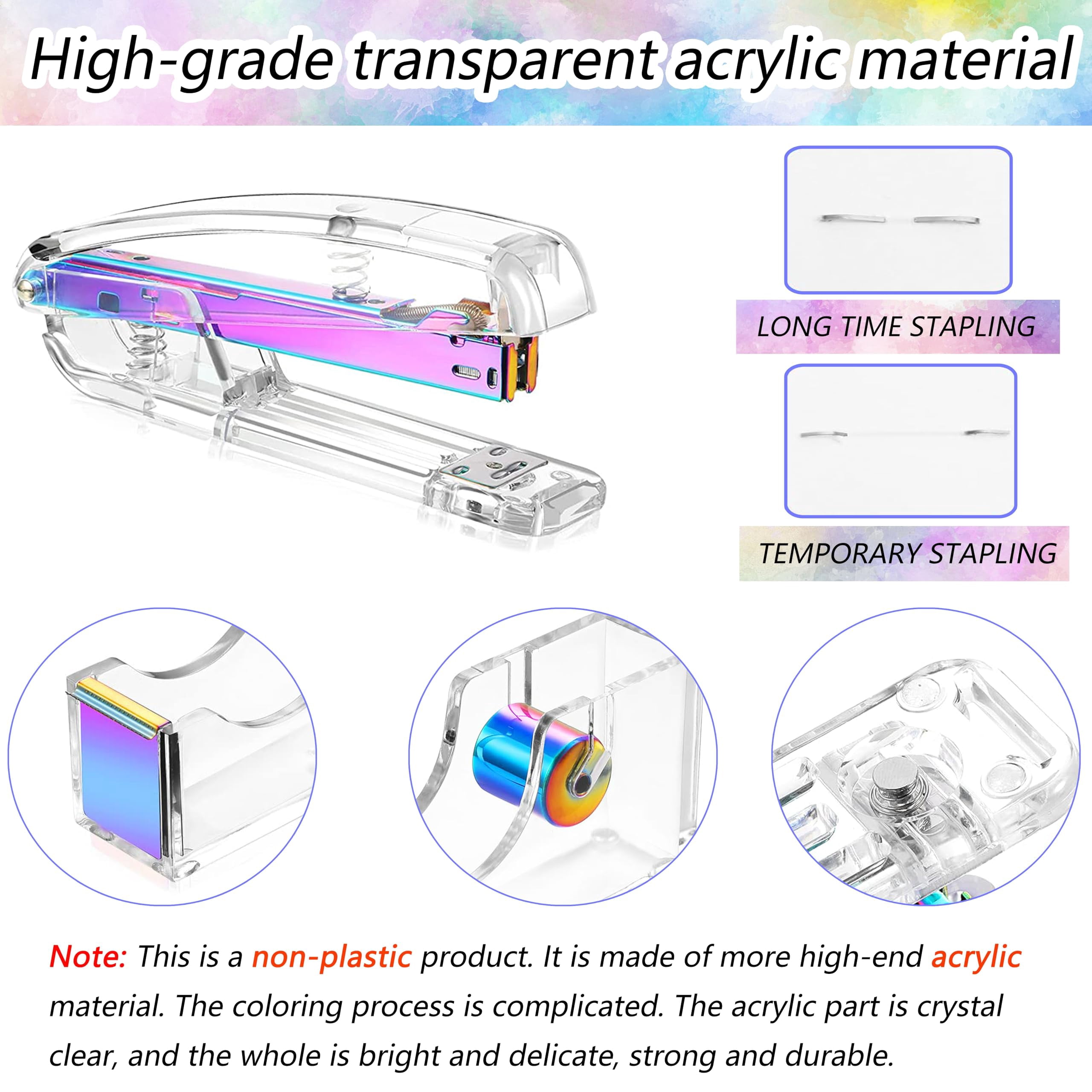 Dream Color Desk Accessories  Office Organizers And Supplies With Mesh Organizer Tape Dispenser Stapler Staples Ballpoint Pen Clips Set Ruler Scissor Sticky Tabs