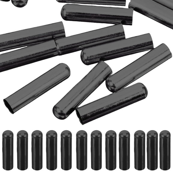 ibasenice 50pcs Metal Shoe Laces Ends Tips for Bracelets Black Sturdy Usage DIY Projects