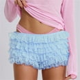 thumbnail image 2 of Bloomers for Women! Audhol Ladies Lolita Cute Ruffles Similar To Skirts Ruffle Shorts Blue L, 2 of 3