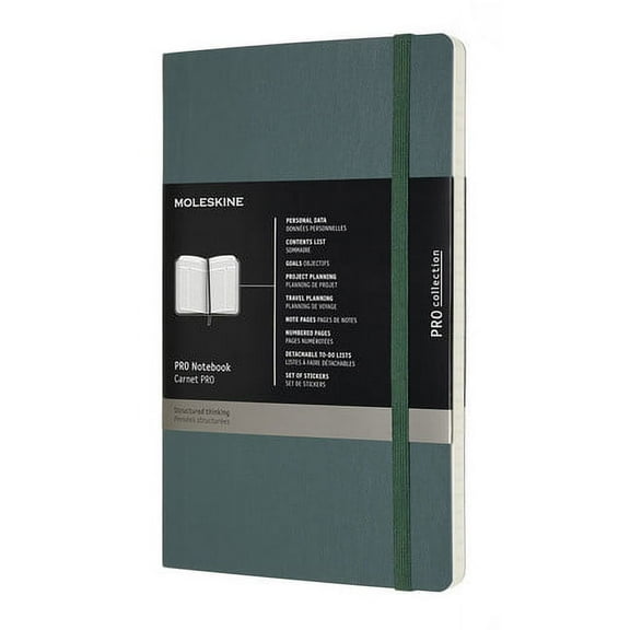 MOLESKINE PROFESSIONAL NOTEBOOK LARGE FOREST GREEN