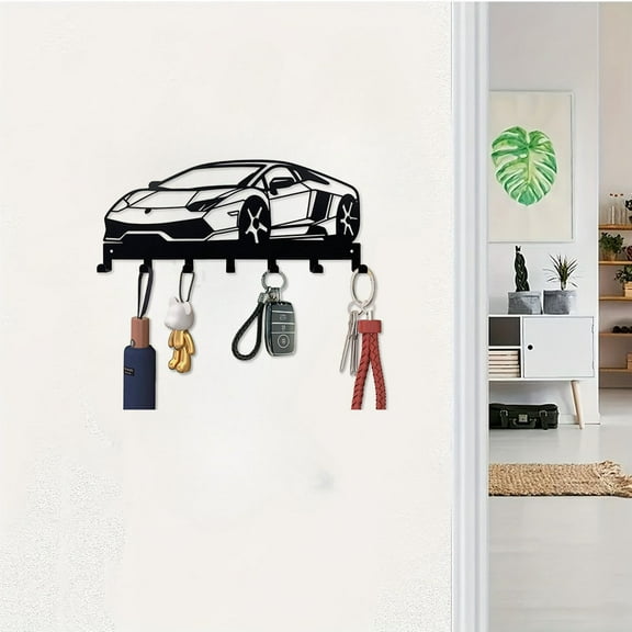 HiiKaa Car Key Holder for Wall,Metal Automotive Key Holder with 7 Hooks,Unique Car Gift for Men,Women,Car Lovers & Enthusiasts,Cool Man Cave Decor