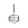 thumbnail image 2 of 925 Sterling Silver Two-tone Rose Gold Infinity Pink Heart Dangle Charm for Bracelet Charms Bangle Pendant Jewelry, 2 of 3
