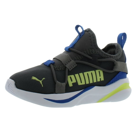 Puma Softride Rift Ac Baby Boys Shoes Size 5, Color: Castlerock/Royal/Soft Fluo Yellow/White
