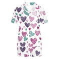 thumbnail image 5 of Fewfanhot Valentine Pajamas Women Heart Printed Pjs Short Sleeve Sleepwear 2 Piece Button Down Pjs Loungewear, 5 of 9