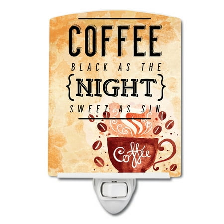 

Caroline s Treasures BB5405CNL Black Coffee Sign Ceramic Night Light 6x4x3 multicolor
