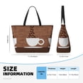 thumbnail image 4 of Fotbe Coffee Cafe Cup Bolsa de Viaje para Playa - Resistente al Agua, Bolsa Tote de Gran Capacidad y Ligera con 7 Bolsillos para Mujeres y Hombres, 4 of 7