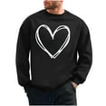 thumbnail image 2 of Xuniizn Mens Sweatshirts, Valentine's Day Heart Print Casual Loose Long Sleeve Shirts, Plus Size Soft Cozy Breathable Pullover Sweatshirt, S-3XL, 2 of 6