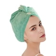 thumbnail image 1 of Paquete de 3 toallas de secado rápido para el cabello para mujer, turbante absorbente para el cabello, toalla de microfibra de secado rápido para el cabello, 1 of 5