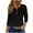 Black, variant on Homenesgenics Long Sleeve Shirts for Women under $10 Women's Fall Casual Solid T-shirt 3/4 Sleeves Buttons Blouse V-Neck Casual Tops Green XXXL