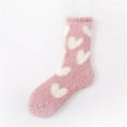 thumbnail image 1 of Chaussettes Roses Chaudes et Confortables pour Femmes Bas de Contention Pelucheux Chaussettes de Pantoufles Douces en Tissu Chaud, 1 of 5