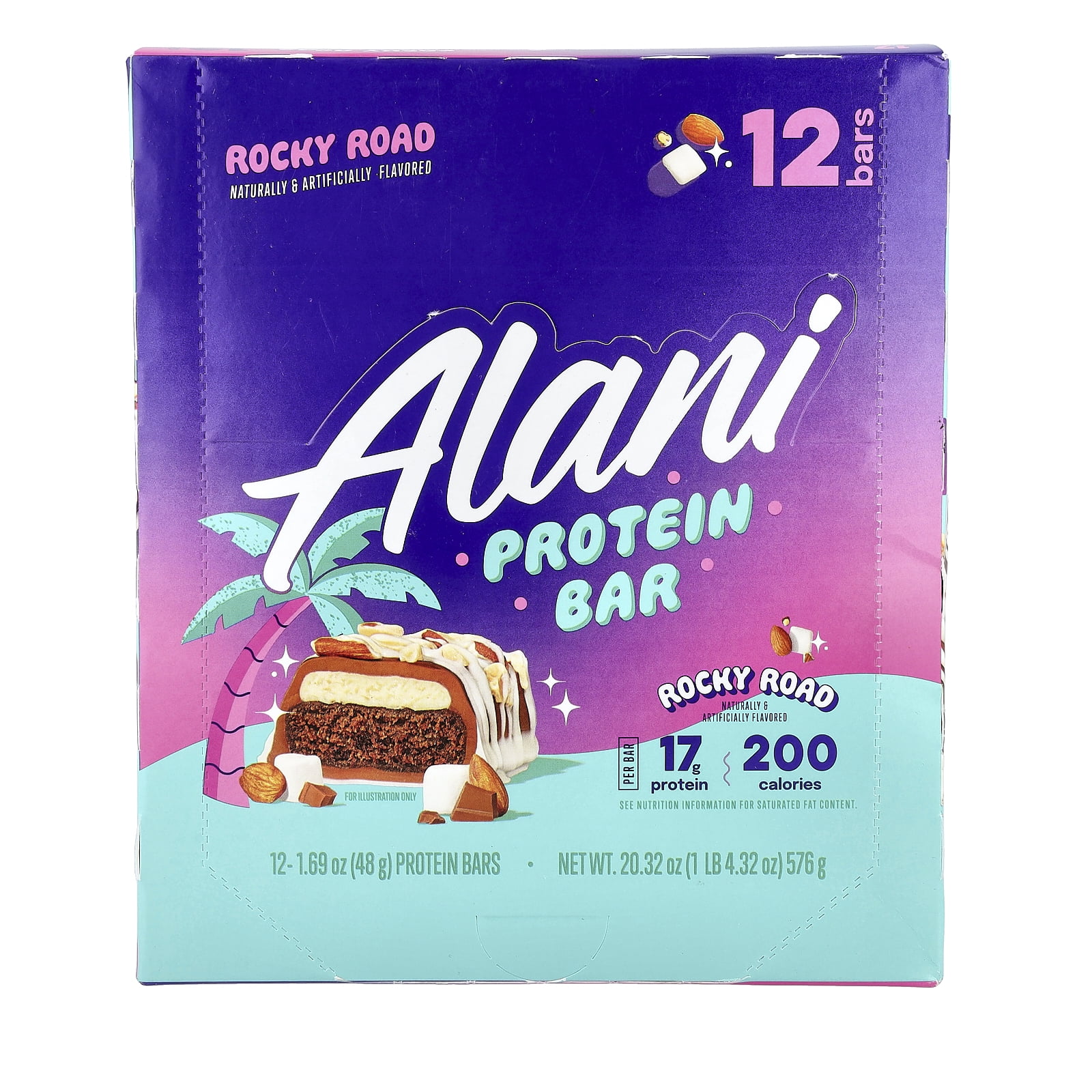 Alani Nu Protein Bar, Rocky Road, 12 Bars, 1.69 oz (48 g) Each