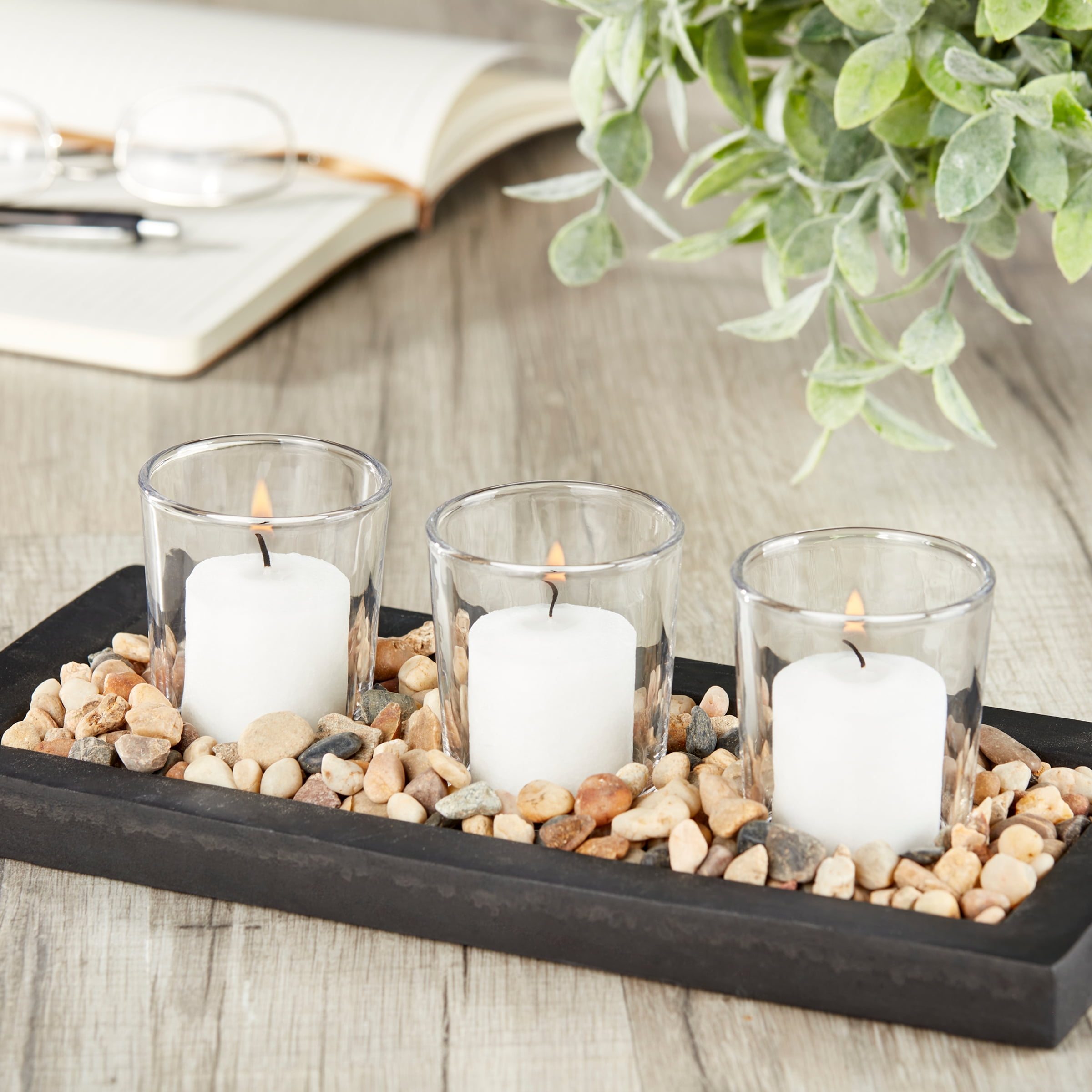 Mainstays Unscented Votive Candles, White, 4 Count