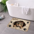 thumbnail image 3 of FJPT Welcome Cat Paw Print Non Slip Flannel Polyester Floor Mat For Bathroom Kitchen Bedroom Decor 16x24 inch, 3 of 5