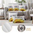 thumbnail image 5 of Outdoor Pillow Covers 20x12 Set of 2, Sunflowers Bees Waterproof Patio Throw Pillow Covers for Couch Sofa Chair, Grey Check Sunshine Watercolor Floral Decorative Pillowcases for Throw Pillows, 5 of 9