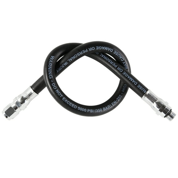 IST Rubber High Pressure Gauge Hose with Screw On Valve Fittings (20 Inches)