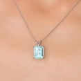 thumbnail image 3 of Gem Stone King 14K White Gold Sky Blue Topaz Pendant Necklace for Women | 5.50 Cttw | Gemstone November Birthstone | Octagon 11X9MM | With 18 inch Chain, 3 of 6