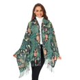 thumbnail image 3 of FORMRS Womens Scarf Winter Soft Long Big Warm Shawls Wrap Tassel Scarves, Green Vibrant Forest Pattern, 3 of 9