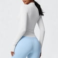 thumbnail image 5 of FNFYFH Women's Cropped Running Workout Jackets Zip Up Slim Fit Yoga Jacket Quick Dry Athletic Tops with Thumb Holes, 5 of 7