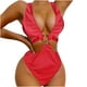 thumbnail image 2 of Bikini para mujer, cómodo, con escote en V profundo, con cordones de metal, traje de baño para mujer, traje de baño de talle alto OAVQHLG3B Store  lin121212, 2 of 4