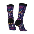 thumbnail image 5 of Uemuo Happy Mardi Gras Pattern Women's Crew Socks, Soft Durable Breathable Moisture-Wicking with Odor Control Cotton socks, 5 of 9