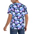 thumbnail image 2 of Hirioo flower Skull star for Men's Baseball T-shirt Shirts Short Sleeve Casual Summer Button Stretch T Shirts,Size S-4XL-Large, 2 of 7