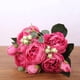 thumbnail image 3 of DIY falso Rosa 5 flores 4 capullos de seda novia ramo manualidades Rosa roja Zulema Flores De Escritorio En Casa, 3 of 8