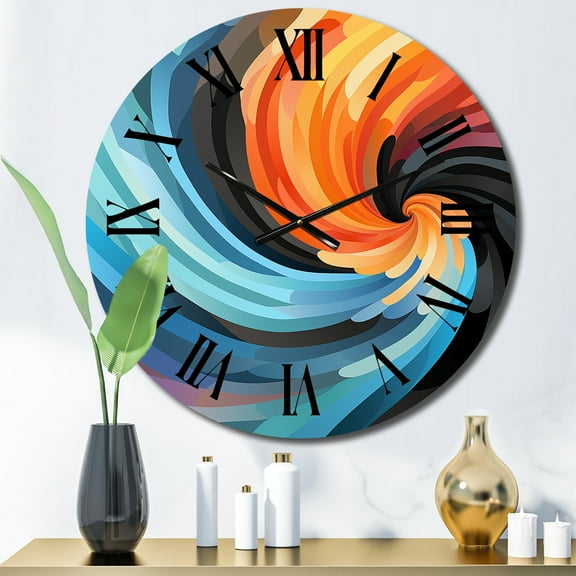 Designart "Opt Art Harmonic symmetry II" Abstract Oversized Wall Clock
