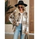 thumbnail image 4 of Chaqueta de Franela A Cuadros con Botones, Estilo Casual, Larga, con Bolsillos, Ideal para Otoño. Caqui M, 4 of 8