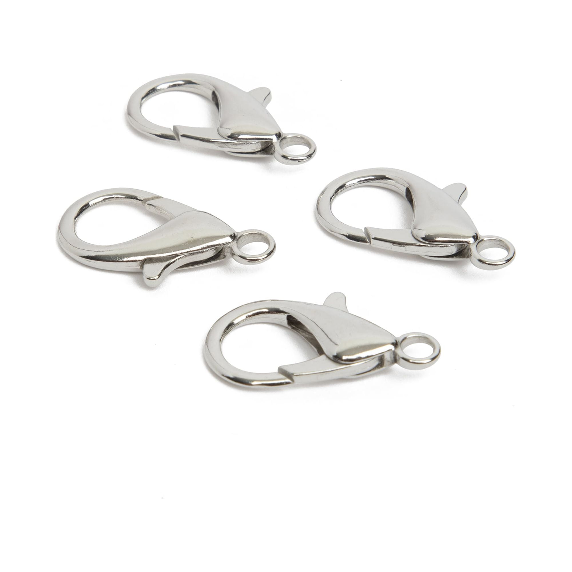 Cousin DIY Silver Lobster Clasp, 4 Pc, Large Metal Clasp, 16 x 30mm