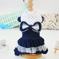 thumbnail image 2 of Pet Denim Dress with Cute Bow-Knot Vest Skirt Lace Tutu Summer Spring Clothes for Cats and Small Dogs, 2 of 8