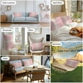 thumbnail image 6 of Simple White Striped Outdoor Pillow Covers Set of 2 Modern Pink Linen Texture Waterproof Throw Pillow Case Decorative Square Cushion Cover for Patio Couch Garden Balcony, 20"x12", 6 of 9