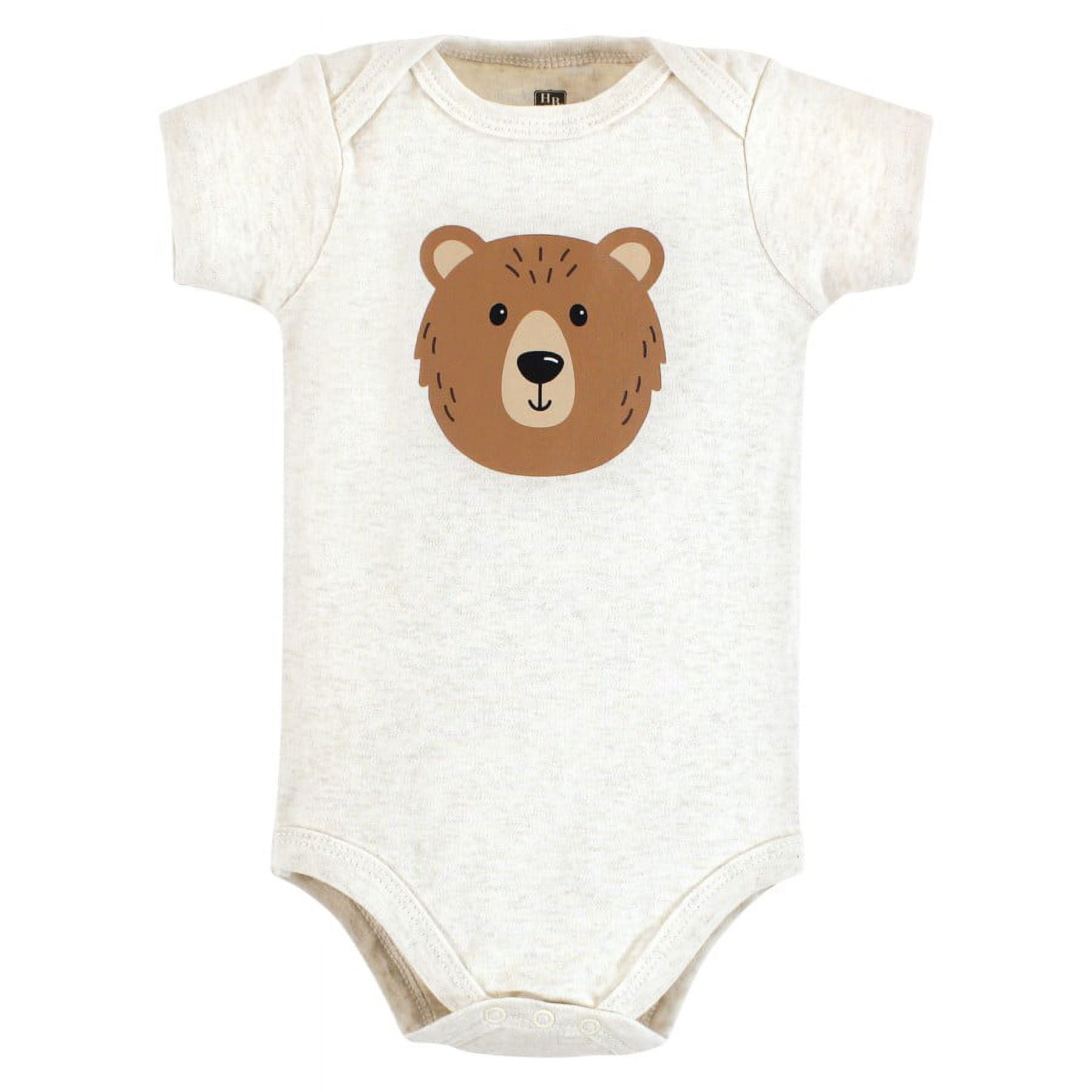 Hudson Baby Cotton Bodysuits, Brown Bear, 0-3 Months