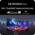thumbnail image 5 of LG 39GS95QE Ultragear OLED Curved Gaming Monitor 39-Inch WQHD 800R 240Hz 0.03ms DisplayHDR True Black 400 AMD FreeSync Premium Pro NVIDIA G-Sync HDMI 2.1 DisplayPort Tilt/Height/Swivel Stand - Black, 5 of 5