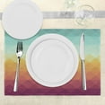 thumbnail image 3 of Ambesonne Indie Place Mats Set of 4, Abstract Checkered Pastel, Standard Size, Turquoise Marigold, 3 of 6