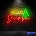 thumbnail image 3 of Handmadetneonsign Hello December Neon Sign, Christmas Wall Art, Hello Winter Led Sign, Christmas Gift Light Sign Decor 82307, 3 of 5